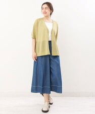 OLCIS19080 eur3(エウルキューブ) 【大きいサイズ/接触冷感】洗える5分袖カーディガン ライトグリーン(30)