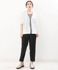 OLCIS19080 eur3(エウルキューブ) 【大きいサイズ/接触冷感】洗える5分袖カーディガン ホワイト(90)