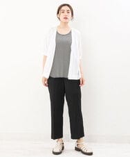 OLCIS19080 eur3(エウルキューブ) 【大きいサイズ/接触冷感】洗える5分袖カーディガン ホワイト(90)