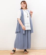 OLCIS20080 eur3(エウルキューブ) 【大きいサイズ/セットアップ対応可】シアーヴィンテージイレヘムジレ ブルー(55)