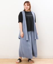 OLCIS20080 eur3(エウルキューブ) 【大きいサイズ/セットアップ対応可】シアーヴィンテージイレヘムジレ ブルー(55)