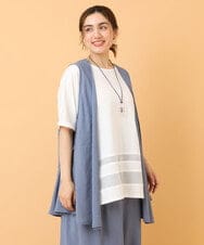 OLCIS20080 eur3(エウルキューブ) 【大きいサイズ/セットアップ対応可】シアーヴィンテージイレヘムジレ ブルー(55)