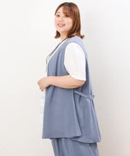 OLCIS20080 eur3(エウルキューブ) 【大きいサイズ/セットアップ対応可】シアーヴィンテージイレヘムジレ ブルー(55)