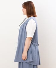 OLCIS20080 eur3(エウルキューブ) 【大きいサイズ/セットアップ対応可】シアーヴィンテージイレヘムジレ ブルー(55)