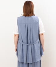 OLCIS20080 eur3(エウルキューブ) 【大きいサイズ/セットアップ対応可】シアーヴィンテージイレヘムジレ ブルー(55)