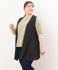 OLCIS20080 eur3(エウルキューブ) 【大きいサイズ/セットアップ対応可】シアーヴィンテージイレヘムジレ ブラック(94)