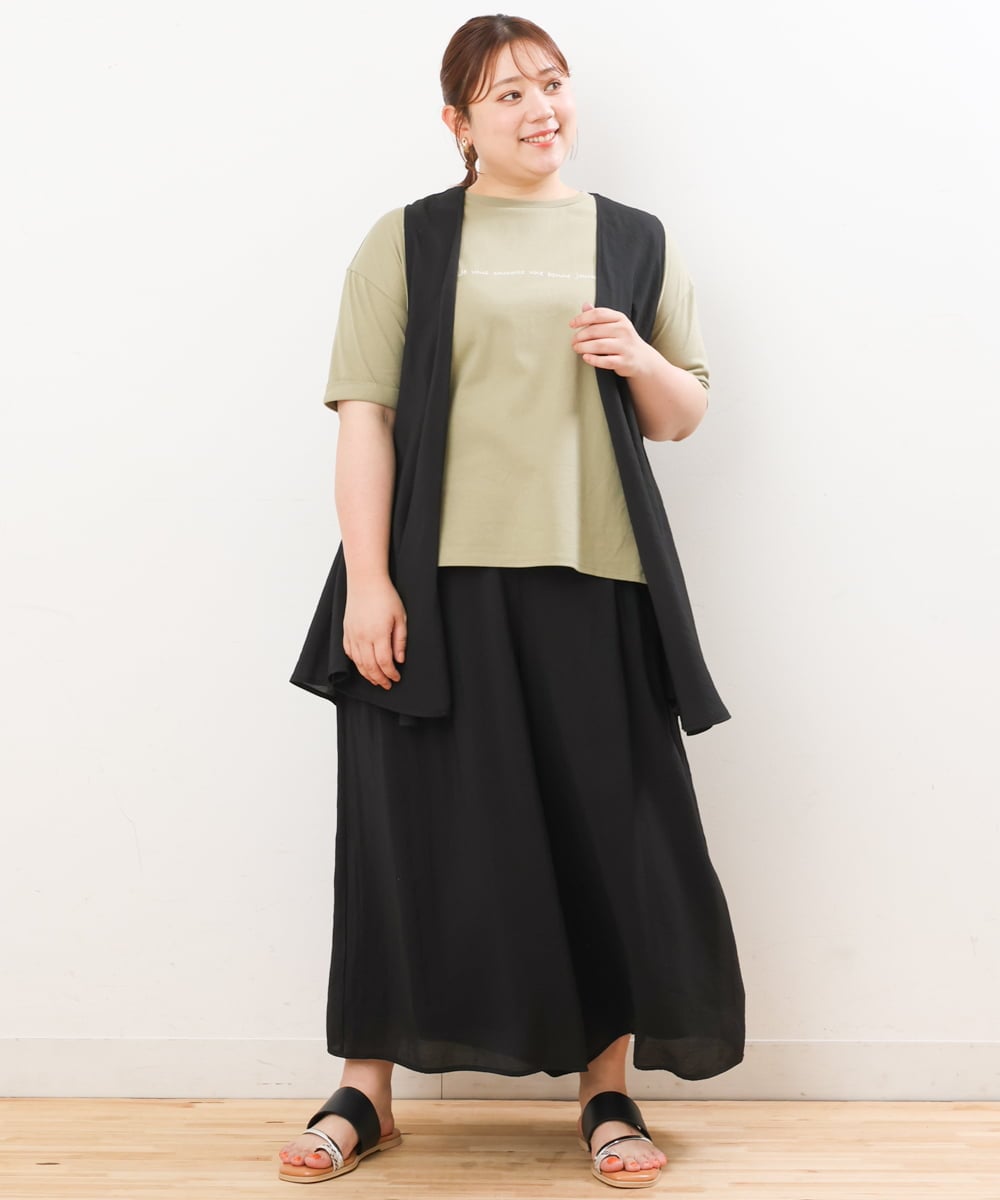 OLCIS20080 eur3(エウルキューブ) 【大きいサイズ/セットアップ対応可】シアーヴィンテージイレヘムジレ ブラック(94)