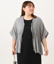 OLCJD01099 eur3(エウルキューブ) 【大きいサイズ/LAVEANGE×eur3】フロントファスナーシア―ブルゾン グレー