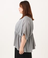OLCJD01099 eur3(エウルキューブ) 【大きいサイズ/LAVEANGE×eur3】フロントファスナーシア―ブルゾン グレー