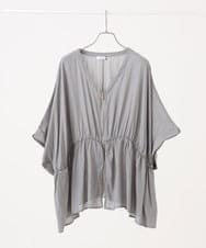 OLCJD01099 eur3(エウルキューブ) 【大きいサイズ/LAVEANGE×eur3】フロントファスナーシア―ブルゾン グレー
