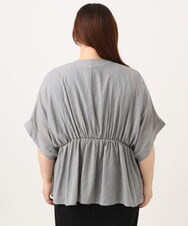 OLCJD01099 eur3(エウルキューブ) 【大きいサイズ/LAVEANGE×eur3】フロントファスナーシア―ブルゾン グレー