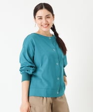 OLCJP05070 eur3(エウルキューブ) 【大きいサイズ】前後2WAYリングドットカーディガン グリーン(35)