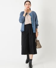 OLCJP05070 eur3(エウルキューブ) 【大きいサイズ】前後2WAYリングドットカーディガン ライトブルー(50)(WEB限定カラー)