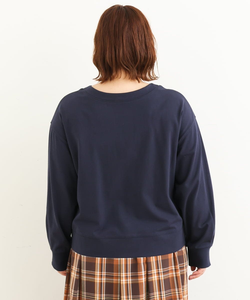 OLCJP05070 eur3(エウルキューブ) 【大きいサイズ】前後2WAYリングドットカーディガン ネイビー(57)
