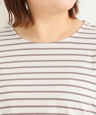 OLCJP11100 eur3(エウルキューブ) 【大きいサイズ/11号サイズあり/2点セット】ボーダーカットソー＆ジレセット ダークグレー(93)