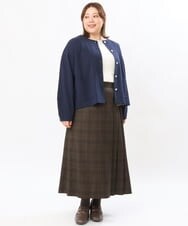 OLCJS02099 eur3(エウルキューブ) 【大きいサイズ】レトロボタンカーディガン ネイビー(57)