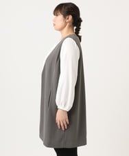 OLCKA02099 eur3(エウルキューブ) 【大きいサイズ】カットジョーゼットジレ ダークグレー(93)