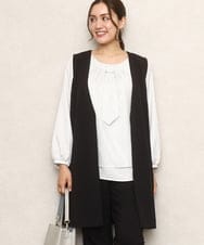 OLCKA02099 eur3(エウルキューブ) 【大きいサイズ】カットジョーゼットジレ ブラック(94)