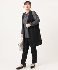 OLCKA02099 eur3(エウルキューブ) 【大きいサイズ】カットジョーゼットジレ ブラック(94)