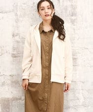 OLCKA03099 eur3(エウルキューブ) 【WEB先行販売】【大きいサイズ】スエードタッチダンボールパーカー アイボリー(80)