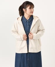 OLCKA03099 eur3(エウルキューブ) 【WEB先行販売】【大きいサイズ】スエードタッチダンボールパーカー アイボリー(80)
