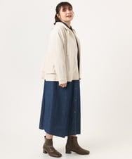 OLCKA03099 eur3(エウルキューブ) 【WEB先行販売】【大きいサイズ】スエードタッチダンボールパーカー アイボリー(80)
