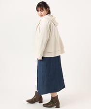 OLCKA03099 eur3(エウルキューブ) 【WEB先行販売】【大きいサイズ】スエードタッチダンボールパーカー アイボリー(80)