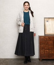 OLCKA03099 eur3(エウルキューブ) 【WEB先行販売】【大きいサイズ】スエードタッチダンボールパーカー ライトグレー(91)