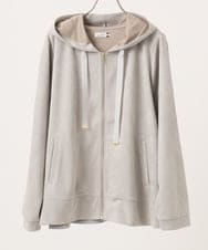 OLCKA03099 eur3(エウルキューブ) 【WEB先行販売】【大きいサイズ】スエードタッチダンボールパーカー ライトグレー(91)