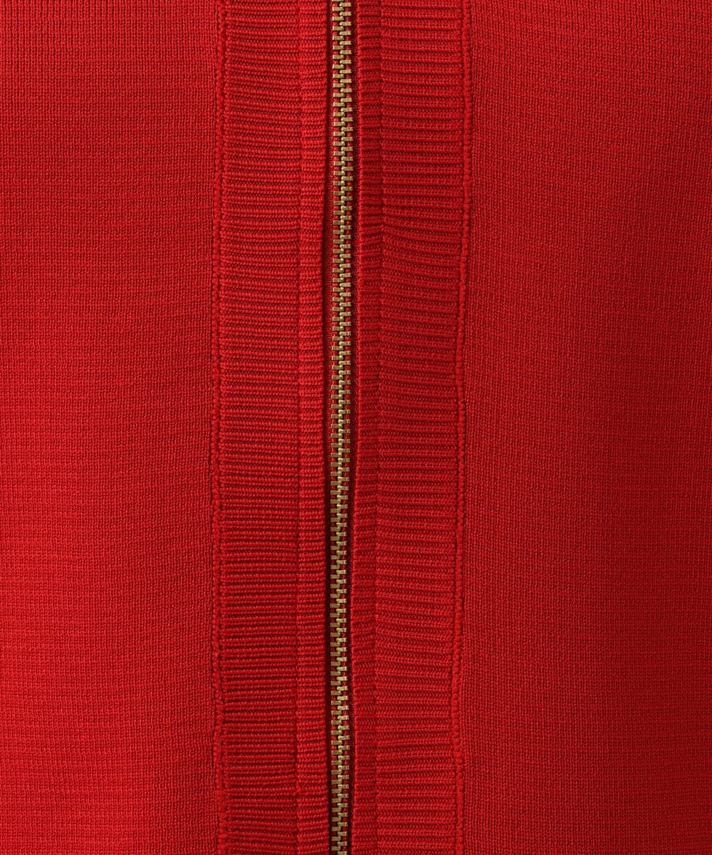 OLCKA04099 eur3(エウルキューブ) 【WEB先行販売】【大きいサイズ】ジップカーディガン レッド(05)