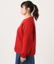 OLCKA04099 eur3(エウルキューブ) 【WEB先行販売】【大きいサイズ】ジップカーディガン レッド(05)