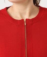 OLCKA04099 eur3(エウルキューブ) 【WEB先行販売】【大きいサイズ】ジップカーディガン レッド(05)