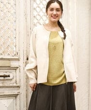 OLCKA04099 eur3(エウルキューブ) 【WEB先行販売】【大きいサイズ】ジップカーディガン アイボリー(80)