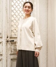 OLCKA04099 eur3(エウルキューブ) 【WEB先行販売】【大きいサイズ】ジップカーディガン アイボリー(80)