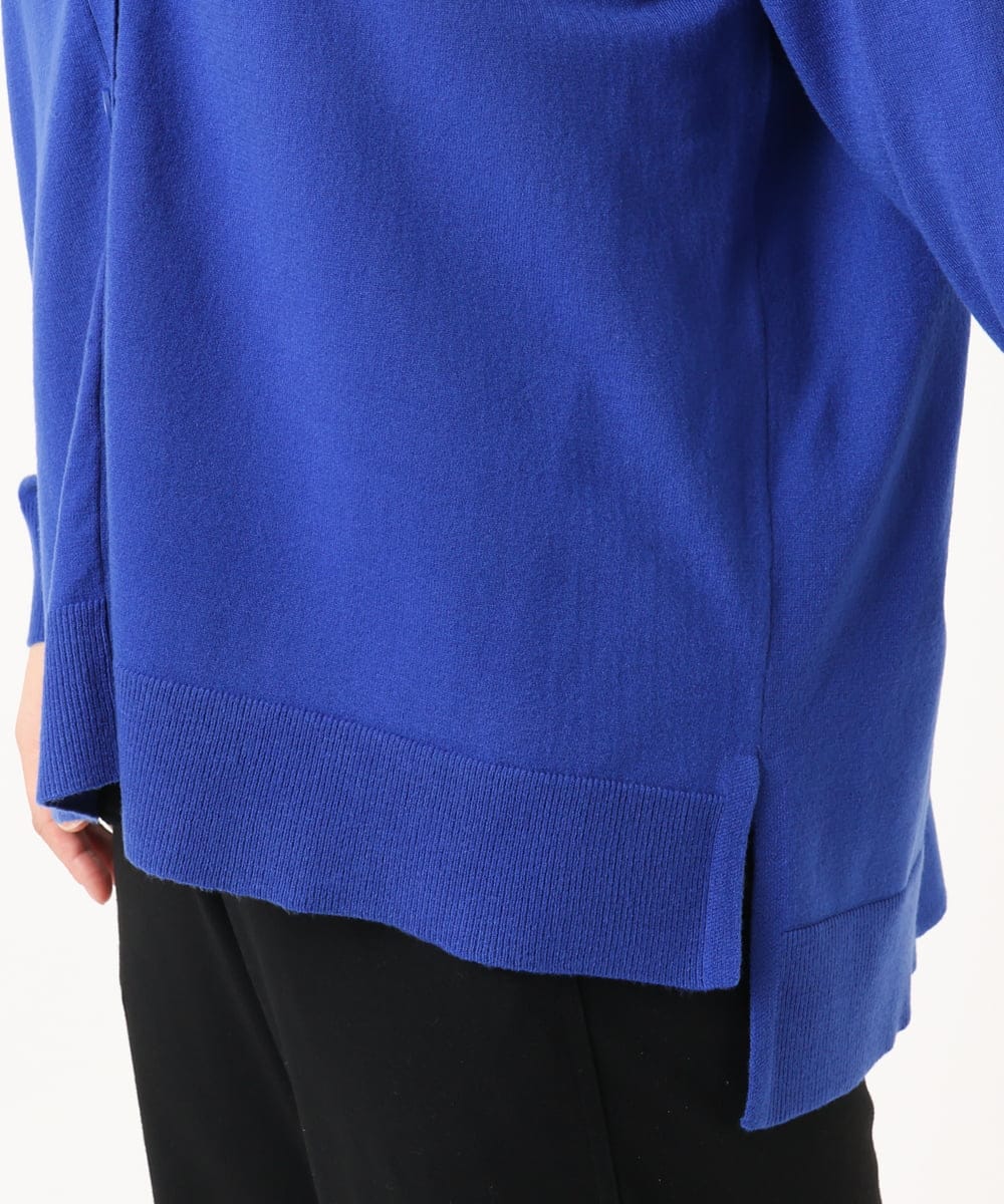 OLCKA05099 eur3(エウルキューブ) 【大きいサイズ/洗える】Vネックカーディガン ブルー(55)