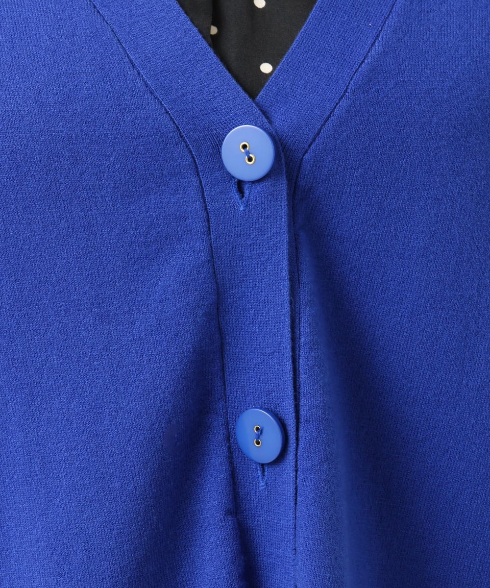 OLCKA05099 eur3(エウルキューブ) 【大きいサイズ/洗える】Vネックカーディガン ブルー(55)