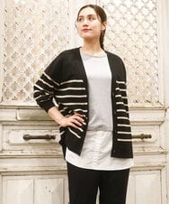OLCKA05099 eur3(エウルキューブ) 【大きいサイズ/洗える】Vネックカーディガン アイボリー(80)