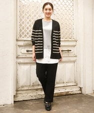 OLCKA05099 eur3(エウルキューブ) 【大きいサイズ/洗える】Vネックカーディガン アイボリー(80)