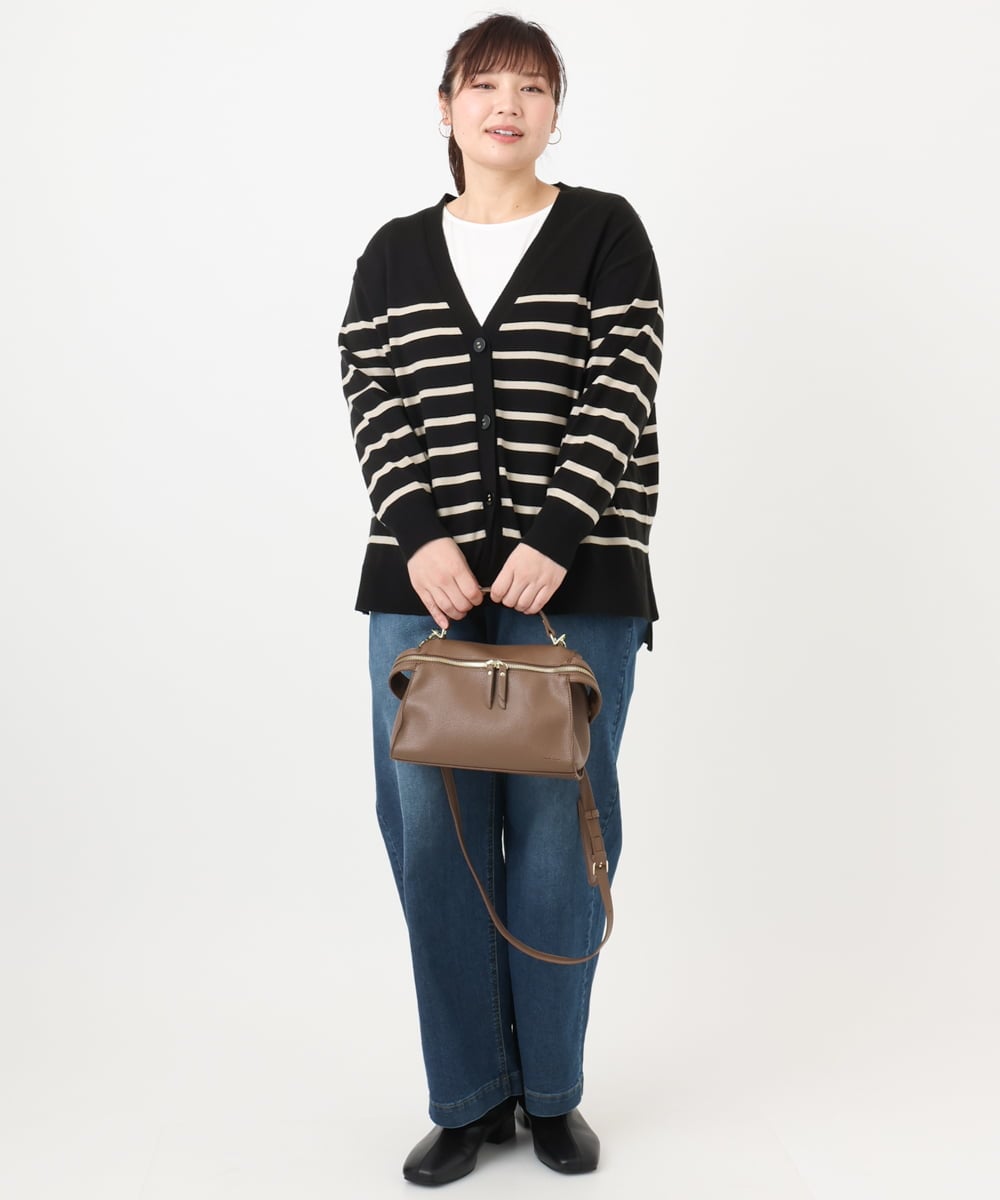 OLCKA05099 eur3(エウルキューブ) 【大きいサイズ/洗える】Vネックカーディガン アイボリー(80)
