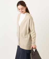 OLCKA05099 eur3(エウルキューブ) 【大きいサイズ/洗える】Vネックカーディガン グレージュ(89)
