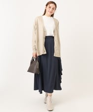OLCKA05099 eur3(エウルキューブ) 【大きいサイズ/洗える】Vネックカーディガン グレージュ(89)