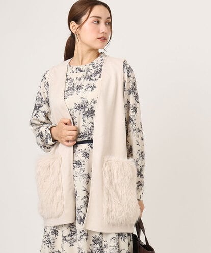 OLCKA07099 eur3 【WEB先行販売】【大きいサイズ】ファーポケットベスト