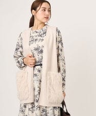 OLCKA07099 eur3(エウルキューブ) 【WEB先行販売】【大きいサイズ】ファーポケットベスト アイボリー(80)