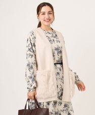 OLCKA07099 eur3(エウルキューブ) 【WEB先行販売】【大きいサイズ】ファーポケットベスト アイボリー(80)