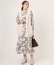 OLCKA07099 eur3(エウルキューブ) 【WEB先行販売】【大きいサイズ】ファーポケットベスト アイボリー(80)