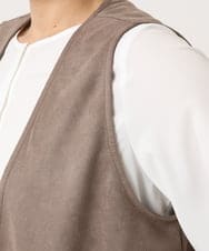 OLCKA07099 eur3(エウルキューブ) 【WEB先行販売】【大きいサイズ】ファーポケットベスト モカ(84)