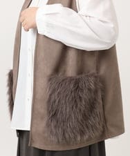 OLCKA07099 eur3(エウルキューブ) 【WEB先行販売】【大きいサイズ】ファーポケットベスト モカ(84)