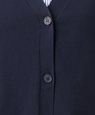 OLCKD04109 eur3(エウルキューブ) 【WEB先行販売】【大きいサイズ】シャツドッキングニットカーディガン ネイビー