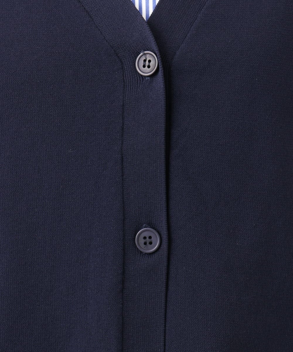 OLCKD04109 eur3(エウルキューブ) 【WEB先行販売】【大きいサイズ】シャツドッキングニットカーディガン ネイビー