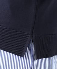 OLCKD04109 eur3(エウルキューブ) 【WEB先行販売】【大きいサイズ】シャツドッキングニットカーディガン ネイビー